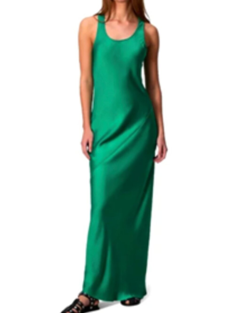 rag & bone Daisy Satin Sleeveless Maxi Dress Emerald Green 2 $558 NWT